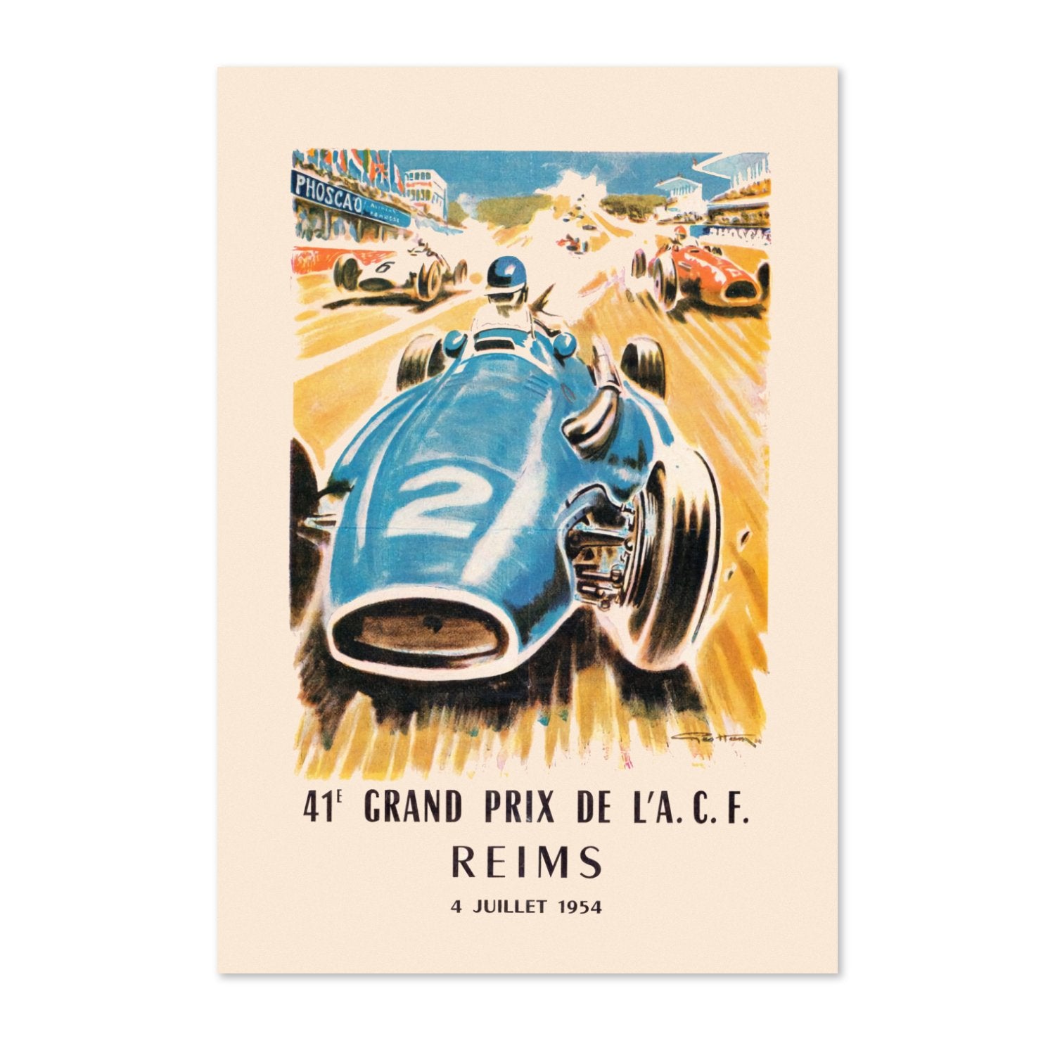 Grand Prix de l'ACF Reims 1954 poster print